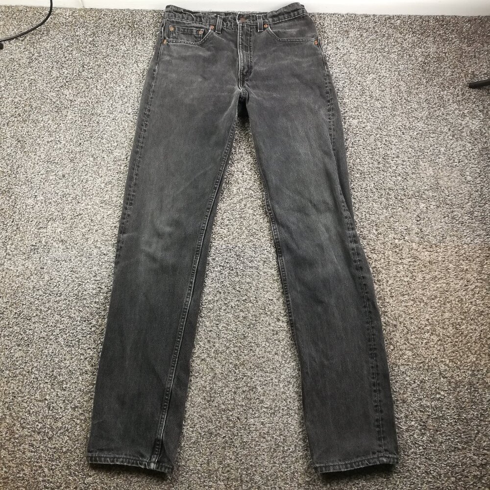 Vintage 1997 Levi’s Jeans 505 Straight Leg Washed Black 32x36 USA Made